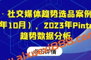 阿甘·社交媒体趋势选品案例（更新23年10月），2023年Pinterest趋势数据分析