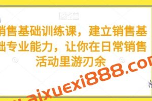 销售基础训练课,建立销售基础专业能力,让你在日常销售活动里游刃余