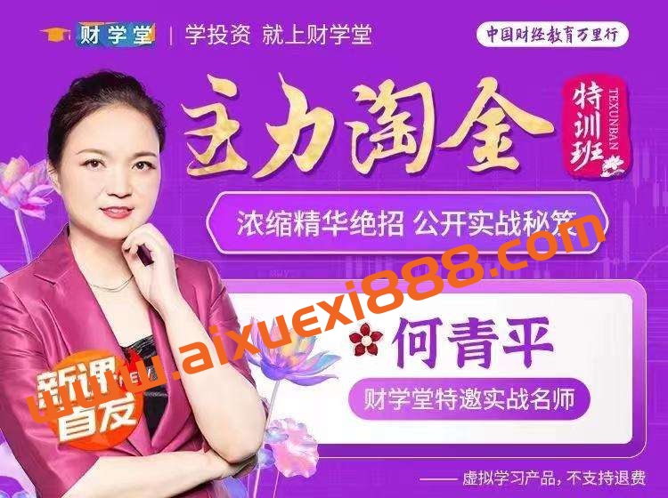 财学堂何青平《主力淘金》特训班插图