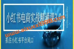 小红书电商实战精通课3.0，抓住小红书平台的风口，不错过有一个赚钱的机会