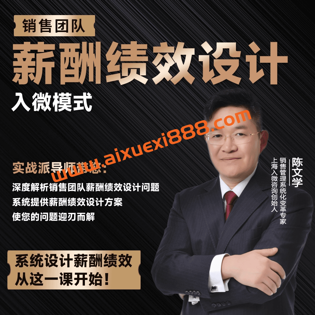 陈文学-销售团队薪酬绩效设计入微模式插图 陈文学-销售团队薪酬绩效设计入微模式插图