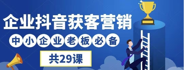 2024企业抖音-营销获客增长特训营，中小企业老板必修课（29节课）