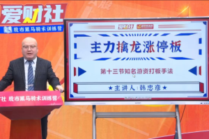 爱财社韩忠彦主力擒龙涨停板+K线密码全套课程